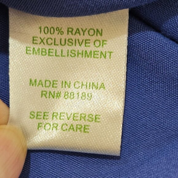 Lilly Pulitzer XS Charlotte Tunic Top Iris Blue Jungle Panel Embroidered Boho - Picture 6 of 11